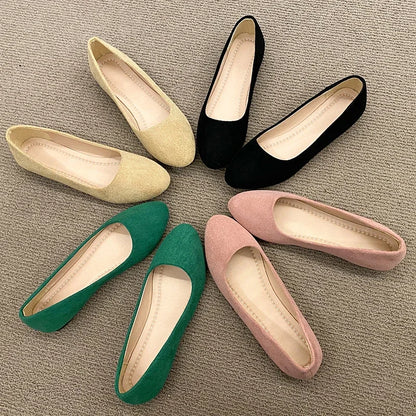 Faux Suede Ballet Flats