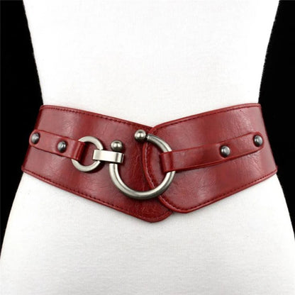 Semi-Circular Buckle Wide Belt