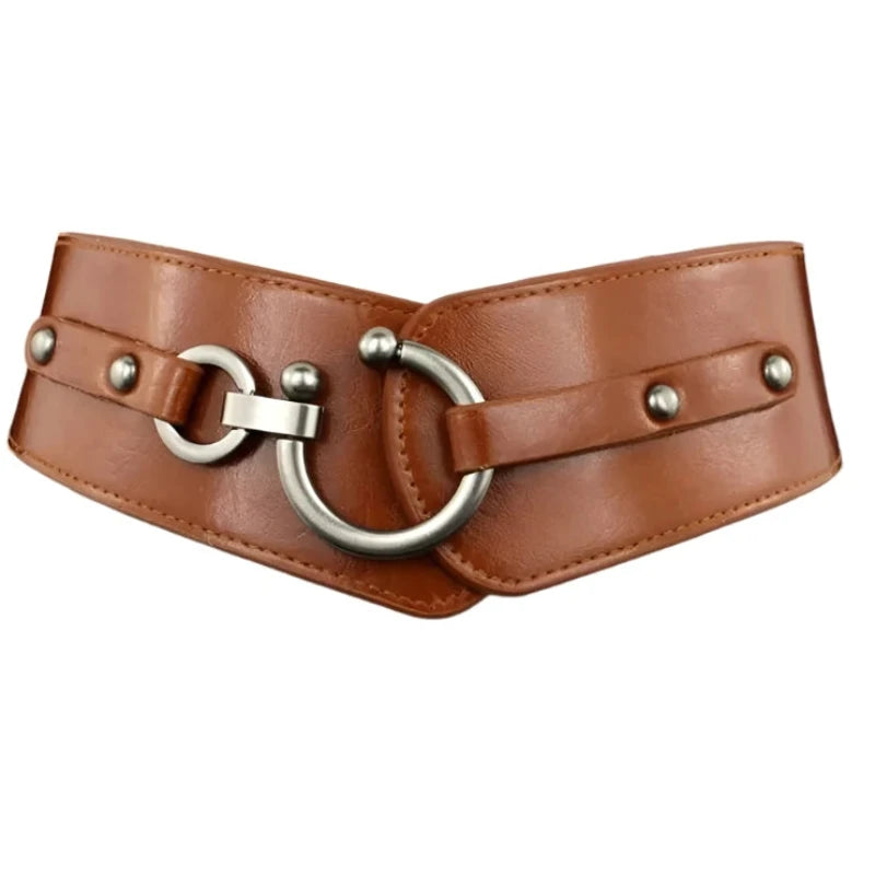 Semi-Circular Buckle Wide Belt