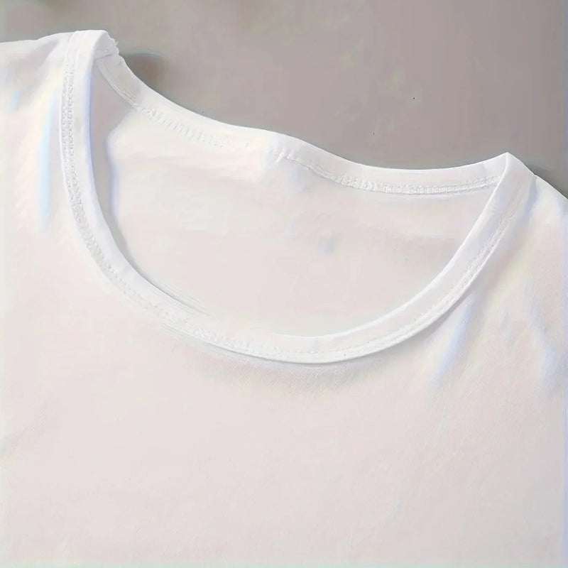 Cartoon Applique Casual Tee